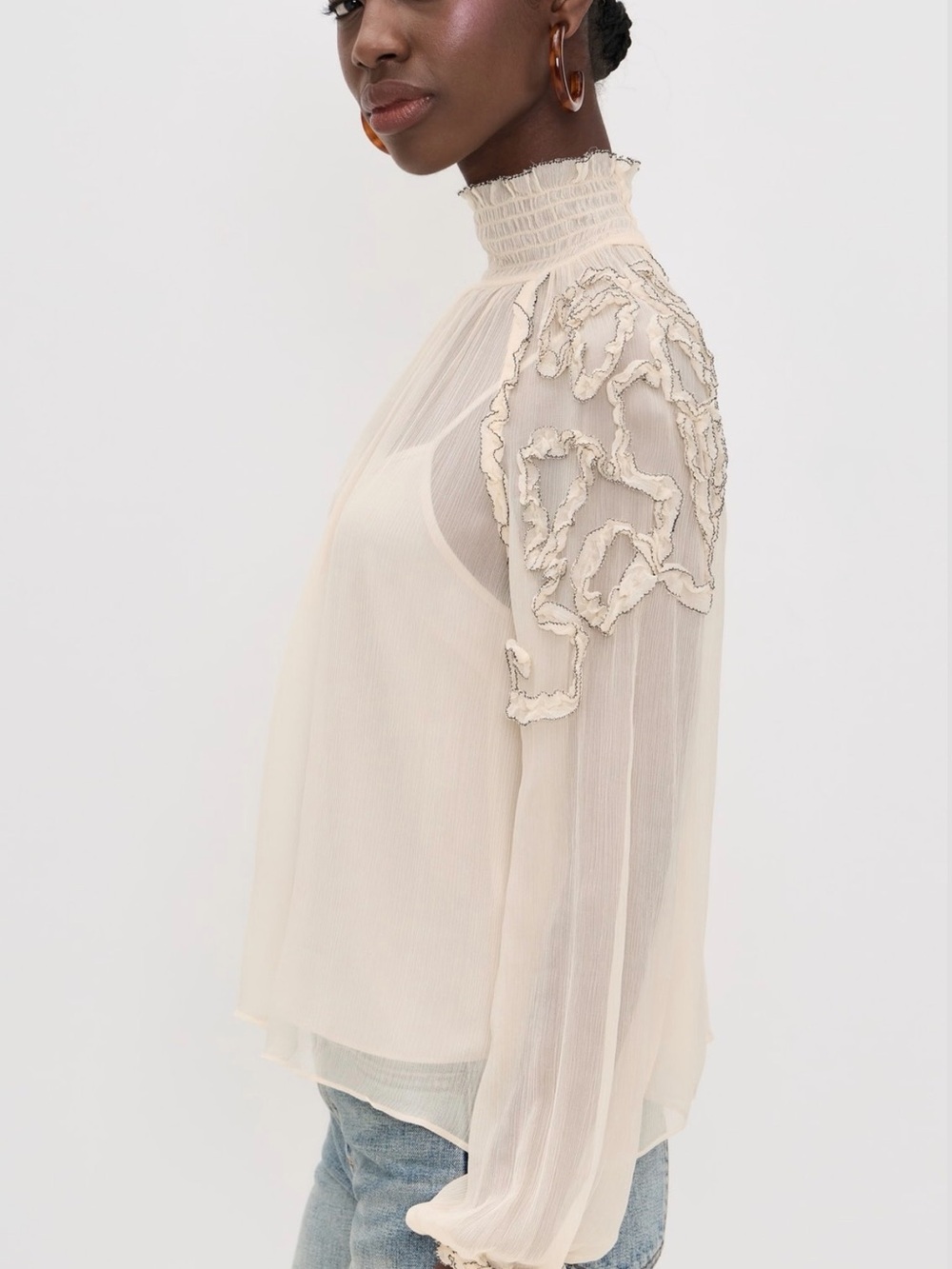 Ulla Johnson Silk Ruffle Top - Picture 3 of 10